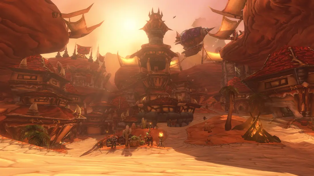 A Horde port town at sunset